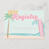 ベビーオンボードサーフィンベビーシャワーレジストリ エンクロージャーカード (正面)