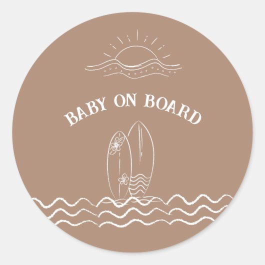ベビーオンボードサーフィンベビーシャワー ラウンドシール (正面)
