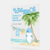 ベビーオンボードサーフィンボーイベビーシャワーウェルカム アクリルサイン (傾斜)