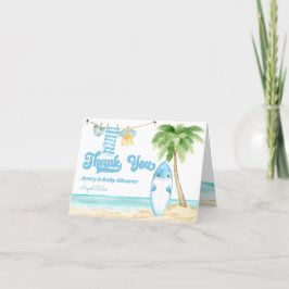 ベビーオンボードサーフィンボーイベビーシャワー サンキューカード