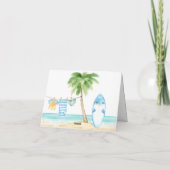 ベビーオンボードサーフィンボーイベビーシャワー サンキューカード (裏面)