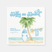 ベビーオンボードサーフィンボーイベビーシャワー スタンダードカクテルナプキン (正面)