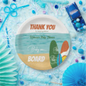 ベビーオンボードサーフィン熱帯ビーチベビーシャワー ペーパープレート (パーティー)