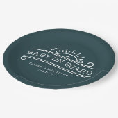 ベビーオンボードサーフィン石板ブルーベビーシャワー ペーパープレート (アングル)