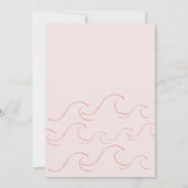 ベビーオンボードサーフハンドドロー赤ちゃんガールシャワー 招待状 (裏面)