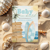 ベビーオンボードサーフビーチコースタルキュートベビーシャワー 招待状