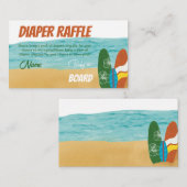 ベビーオンボードサーフビーチベビーシャワーおむつゲーム エンクロージャーカード (正面/裏面)