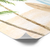 ベビーオンボードサーフビーチベビーシャワーウェルカムサイン ポスター (角)