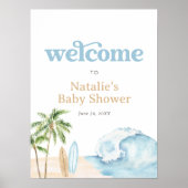 ベビーオンボードサーフビーチベビーシャワーウェルカムサイン ポスター (正面)