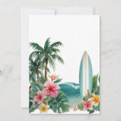 ベビーオンボードサーフビーチベビーシャワー 招待状 (裏面)