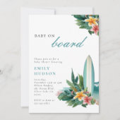 ベビーオンボードサーフビーチベビーシャワー 招待状 (正面)