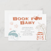 ベビーオンボードサーフベビーシャワーブックベビーカード 招待状 (正面/裏面)