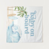 ベビーオンボードサーフベビーベビーシャワー背景 タペストリー (正面(横))