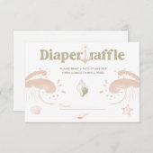 ベビーオンボードサーフボードおむつラッフルカード 招待状 (正面/裏面)