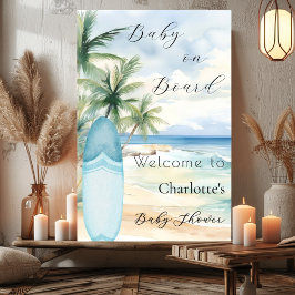 ベビーオンボードサーフボードウェルカムベビーシャワー ポスター