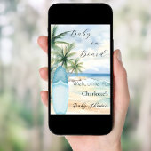 ベビーオンボードサーフボードウェルカムベビーシャワー ポスター