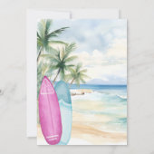 ベビーオンボードサーフボードガールボーイビーチベビーシャワー 招待状 (裏面)