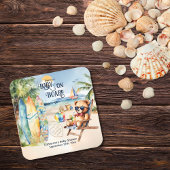 ベビーオンボードサーフボードテディベアベビーシャワー スクエアペーパーコースター