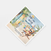 ベビーオンボードサーフボードテディベアベビーシャワー スタンダードランチョンナプキン (角)