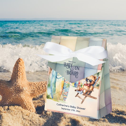ベビーオンボードサーフボードテディベアベビーシャワー フェイバーボックス