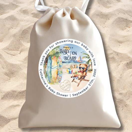 ベビーオンボードサーフボードテディベアベビーシャワー ラウンドシール