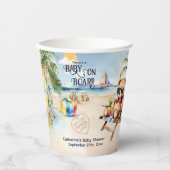 ベビーオンボードサーフボードテディベアベビーシャワー 紙コップ (正面)