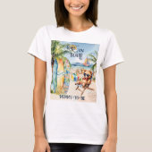 ベビーオンボードサーフボードテディベアーママになる Tシャツ (正面)