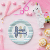 ベビーオンボードサーフボードビーチベビーシャワー紙Pl ペーパープレート (パーティー)