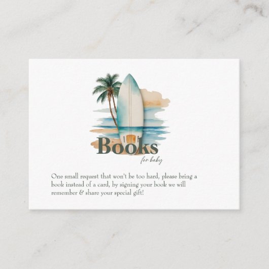 ベビーオンボードサーフボードビーチベビーシャワー エンクロージャーカード (正面)