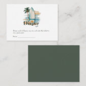 ベビーオンボードサーフボードビーチベビーシャワー エンクロージャーカード (正面/裏面)