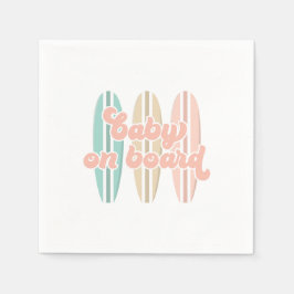 ベビーオンボードサーフボードビーチベビーシャワー スタンダードカクテルナプキン