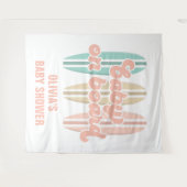 ベビーオンボードサーフボードビーチベビーシャワー タペストリー (正面(横))