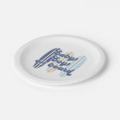 ベビーオンボードサーフボードビーチベビーシャワー ペーパープレート (アングル)