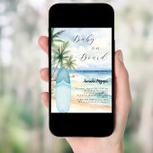 ベビーオンボードサーフボードブルーボーイビーチベビーシャワー 招待状