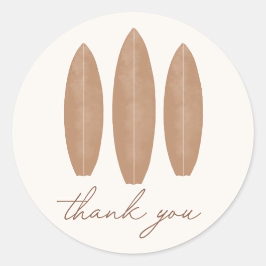 ベビーオンボードサーフボードベビーシャワーありがとう ラウンドシール (正面)