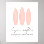 ベビーオンボードサーフボードベビーシャワーおむつラッフル ポスター (正面)