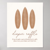 ベビーオンボードサーフボードベビーシャワーおむつラッフル ポスター (正面)