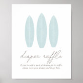 ベビーオンボードサーフボードベビーシャワーおむつラッフル ポスター (正面)