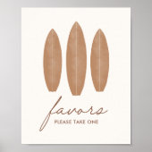 ベビーオンボードサーフボードベビーシャワーウィズサイン ポスター (正面)