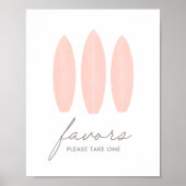 ベビーオンボードサーフボードベビーシャワーウィズサイン ポスター (正面)