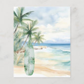 ベビーオンボードサーフボードベビーシャワー招待 (裏面)