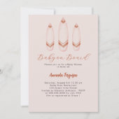 ベビーオンボードサーフボードベージュブラウンベビーシャワー 招待状 (正面)