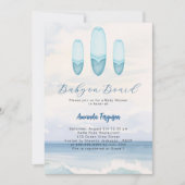 ベビーオンボードサーフボード海ベビーシャワー 招待状 (正面)