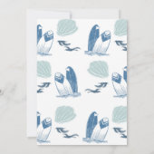 ベビーオンボードサーフモダンビーチベビーシャワー 招待状 (裏面)