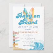 ベビーオンボードサーフ海シーベビーシャワー 招待状 (正面)