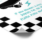 ベビーオンボードスケートボード赤ちゃんシャワーおむつラッフル ポスター (角)