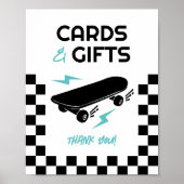 ベビーオンボードスケートボード赤ちゃんシャワーカード&ギフト ポスター (正面)