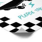 ベビーオンボードスケートボード赤ちゃんシャワー好意サイン ポスター (角)