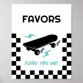 ベビーオンボードスケートボード赤ちゃんシャワー好意サイン ポスター (正面)