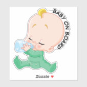 ベビーオンボードステッカー – 緑 シール (シート)
